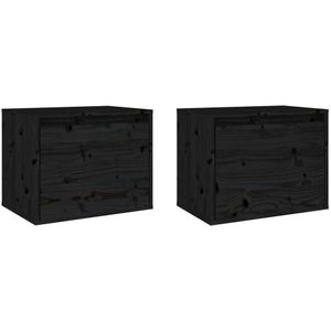 vidaXL-Wandkasten-2-st-45x30x35-cm-massief-grenenhout-zwart