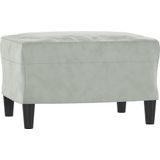 vidaXL Fauteuil met voetenbank 60 cm fluweel lichtgrijs