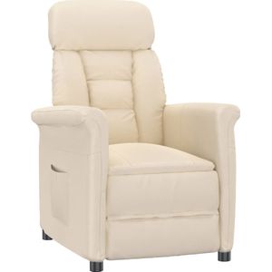 vidaXL Fauteuil verstelbaar microvezelstof beige