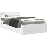 vidaXL Bedframe met hoofdeinde zonder matras 90x200 cm wit