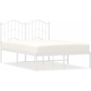 vidaXL-Bedframe-met-hoofdbord-metaal-wit-120x190-cm