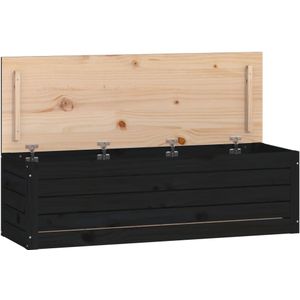 vidaXL-Opbergbox-zwart-109x36,5x33-cm-massief-grenenhout