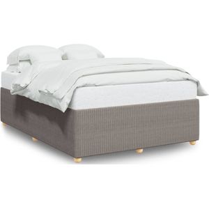 vidaXL Bedframe zonder matras stof taupe 140x190 cm