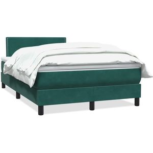 vidaXL - Boxspring - met - matras - fluweel - donkergroenx210 - cm