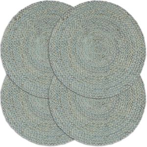 vidaXL-Placemats-4-st-rond-38-cm-jute-olijfgroen