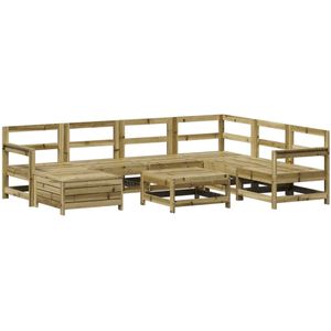 vidaXL 8-delige Loungeset geïmpregneerd grenenhout