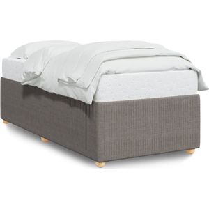 vidaXL Bedframe zonder matras 90x200 cm stof taupe