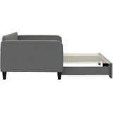 vidaXL Slaapbank met onderschuifbed 100x200 cm stof donkergrijs