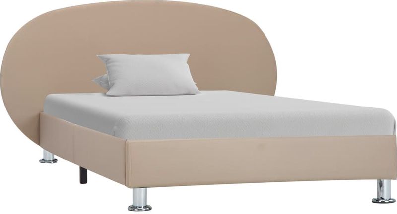 vidaXL Bedframe kunstleer cappuccino 100x200 cm