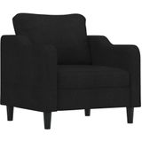 vidaXL 4-delige loungeset met kussens stof zwart