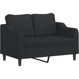 vidaXL 4-delige loungeset met kussens stof zwart