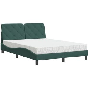 vidaXL Bed met matras fluweel donkergroen 120x200 cm