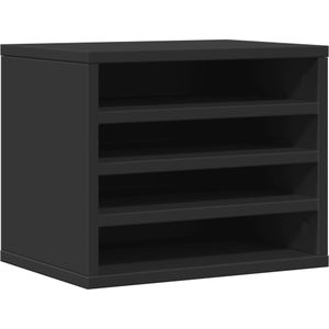 vidaXL Bureau organiser 36x26x29,5 cm bewerkt hout zwart