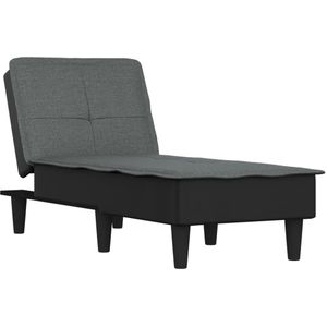 VidaXL Chaise Longue Stof Donkergrijs