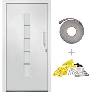 vidaXL Voordeur 100x200 cm aluminium en PVC wit