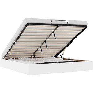 vidaXL - Bedframe - zonder - matrasx200 - cm - kunstleer - wit