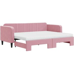 vidaXL-Slaapbank-onderschuifbed-en-matrassen-80x200-cm-fluweel-roze