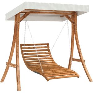 VidaXL Schommelbed met Luifel Vurenhout - Teak Afwerking