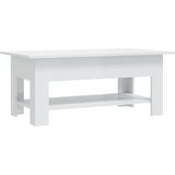 vidaXL Salontafel 102x55x42 cm spaanplaat hoogglans wit