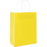 vidaXL Papieren zakken 50 st met hengsels 21x11x28 cm geel