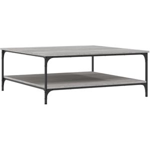 vidaXL Salontafel 100x100x40 cm bewerkt hout grijs sonoma eikenkleurig
