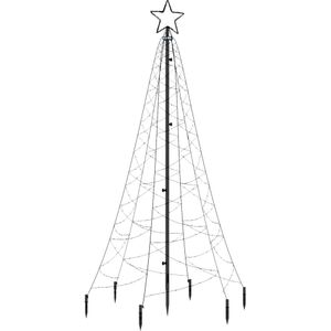 vidaXL Kerstboom met grondpin 200 LED's 180 cm warmwit