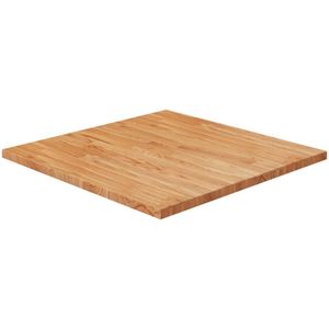 vidaXL Tafelblad vierkant 70x70x2,5cm massief eiken lichtbruin