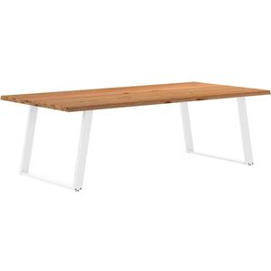 vidaXL - Eettafel - met - natuurlijke - rand - 240x120x74 - cm - massief - eikenhout