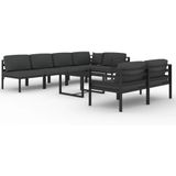 vidaXL 8-delige Loungeset met kussens aluminium antracietkleurig