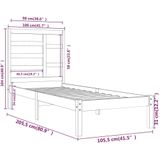 vidaXL Bedframe massief hout honingbruin 100x200 cm