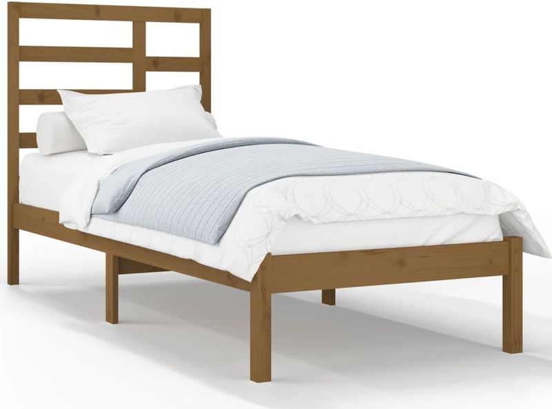 vidaXL Bedframe massief hout honingbruin 100x200 cm