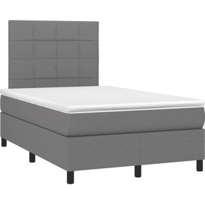 vidaXL Boxspring met matras stof donkergrijs 120x190 cm