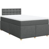 vidaXL Boxspring met matras stof donkergrijs 120x200 cm