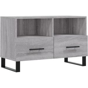 vidaXL Tv-meubel 80x36x50 cm bewerkt hout grijs sonoma eikenkleurig