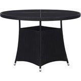 vidaXL Tuintafel 110x74 cm poly rattan zwart