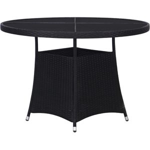 vidaXL Tuintafel 110x74 cm poly rattan zwart