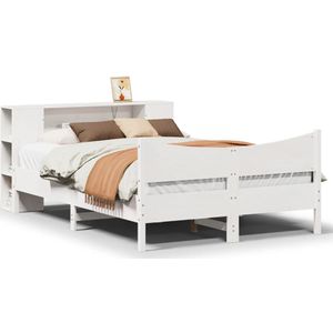 vidaXL Bedframe zonder matras massief grenenhout wit 160x200 cm