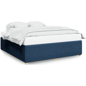 vidaXL Bedframe zonder matras stof blauw 180x200 cm