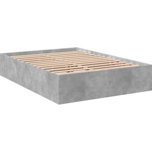 vidaXL Bedframe bewerkt hout betongrijs 120x190 cm