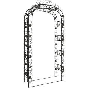 vidaXL Tuinboog 116x45x240 cm staal zwart