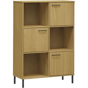 VidaXL Boekenkast met Metalen Poten Oslo 90x35x128,5 cm Hout Bruin