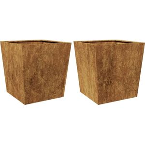 vidaXL Plantenbakken 2 st 50x50x50 cm weervast staal
