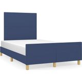 vidaXL Bedframe zonder matras 120x190 cm stof blauw