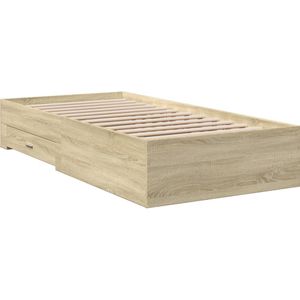 vidaXL Bedframe met lades bewerkt hout sonoma eikenkleurig 100x200 cm