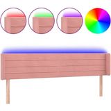 vidaXL Hoofdbord LED 183x16x78/88 cm fluweel roze