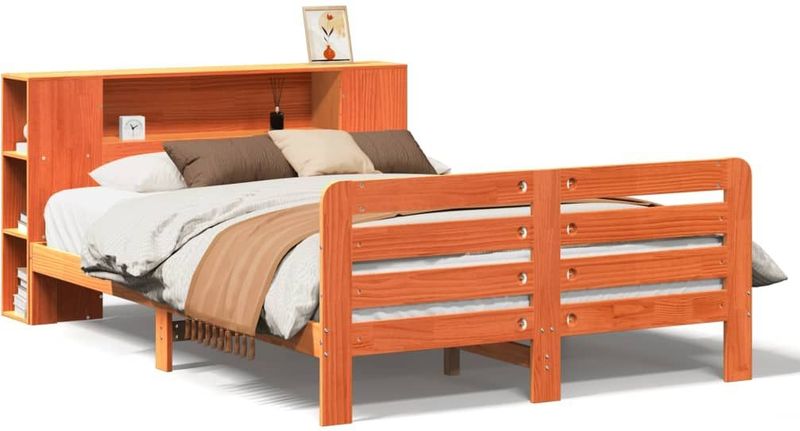 vidaXL - Bedframe - zonder - matras - massief - grenenhout - wasbruinx200 - cm