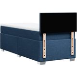 vidaXL - Boxspring - met - matras - stof - blauwx190 - cm