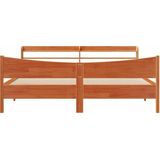 vidaXL Bedframe met hoofdbord massief grenenhout wasbruin 200x200 cm