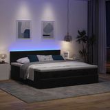 vidaXL Ottoman bed met matrassen en LED's 180x200cm fluweel zwart