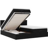 vidaXL Ottoman bed met matrassen en LED's 180x200cm fluweel zwart